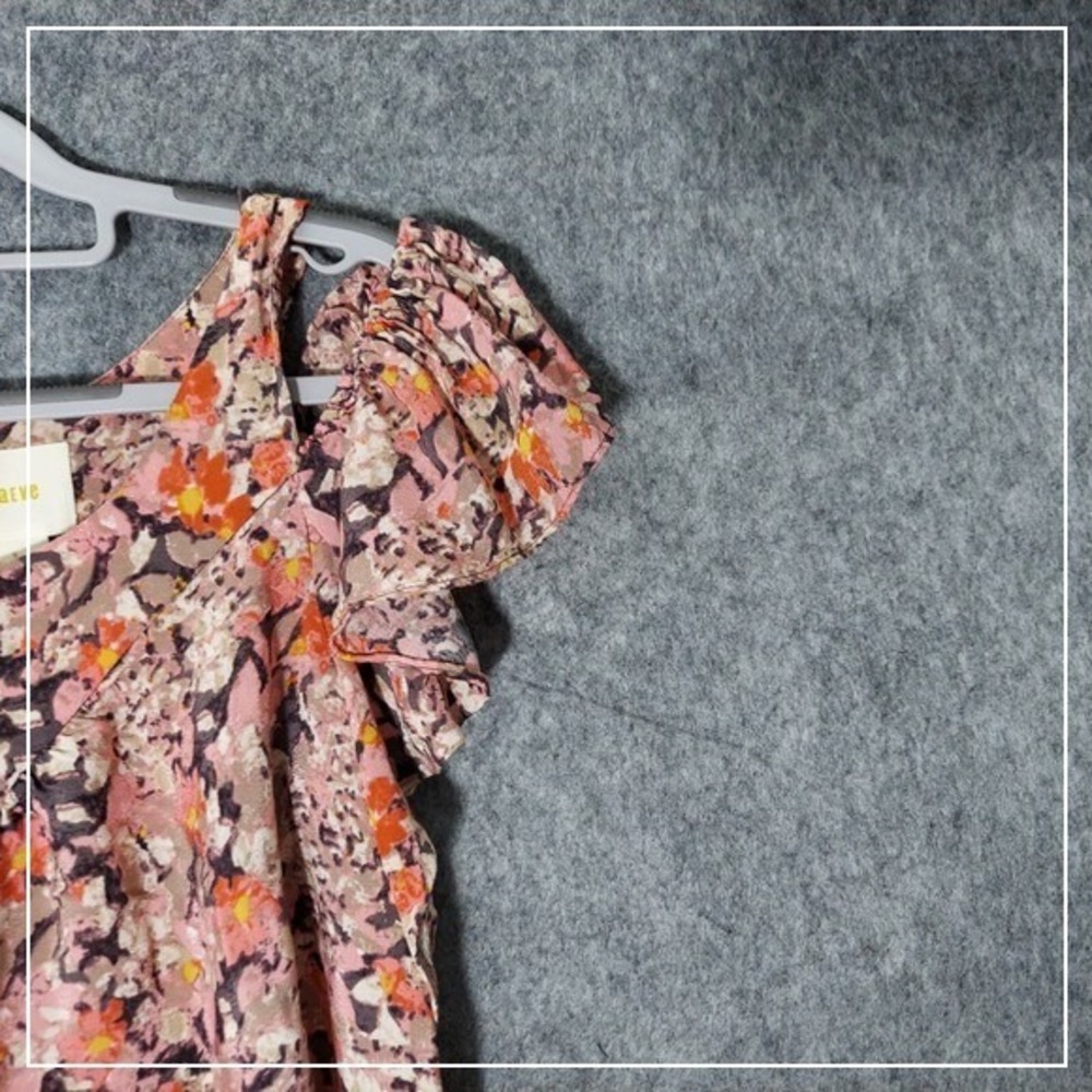 Maeve Top S Cold Shoulder Ruffle Dainty‎ Floral  Lightweight Cottage Boho Garden - Picture 3 of 16